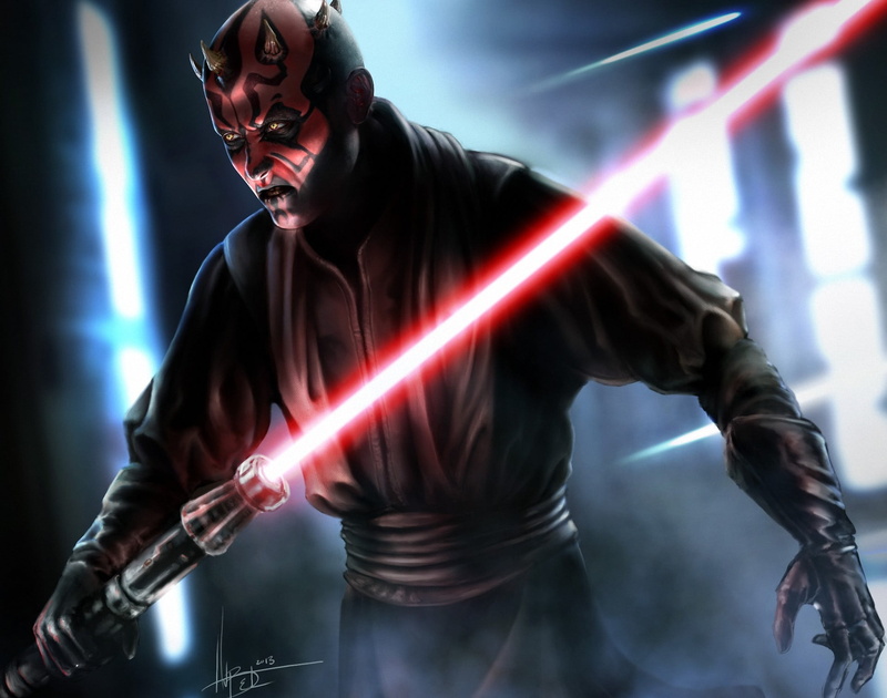 stage, looking, art, equipment, maul, front view, one Person, illuminated, 1080P, studio shot, music, sith lord, glasses, waist up, looking at camera