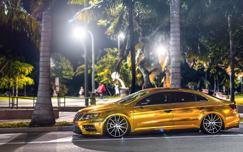 tuning, city, passat, gold, cc, car, volkswagen, 720P