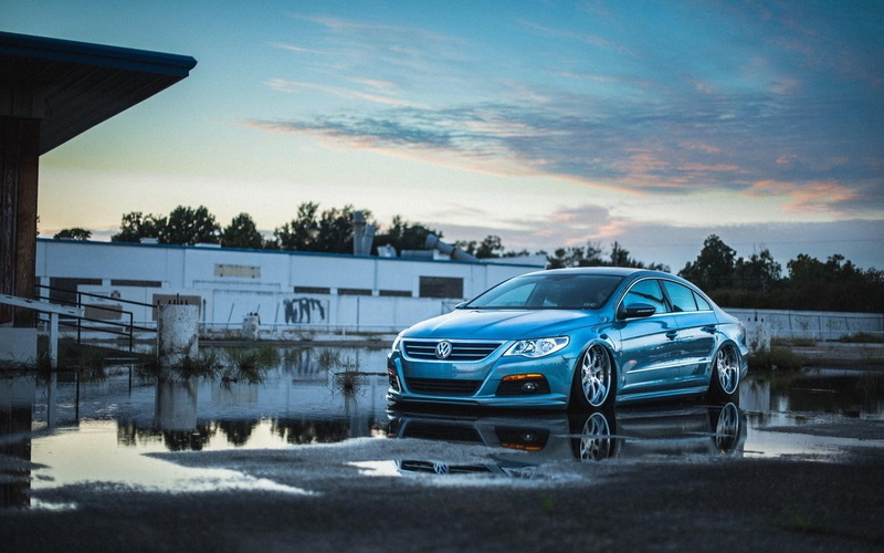 wheels, car, blue, sedan, passat, 720P, volkswagen, tuning, cc