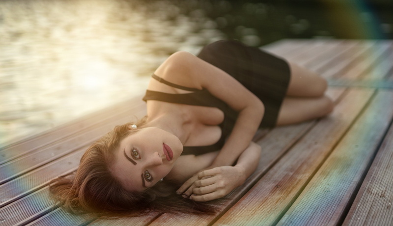 looking at viewer, 1080P, women outdoors, lying down, lying on side, Marco Squassina, model, women, cleavage, face