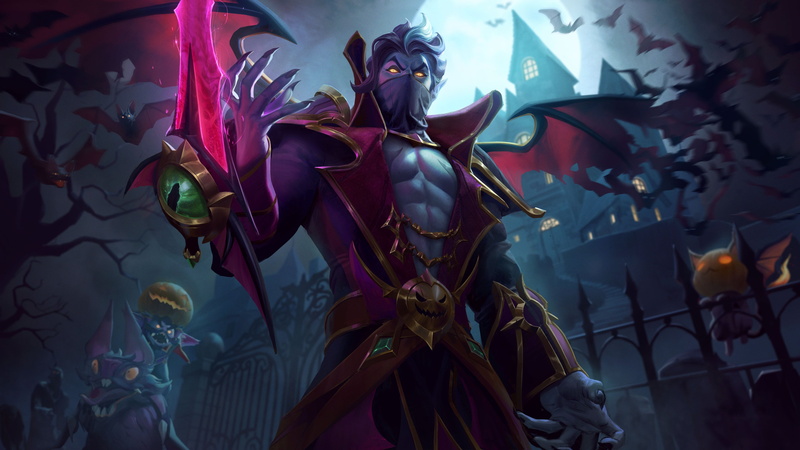 dark, 4K, Riot Games, League of Legends, Halloween, vampire (anime), Kassadin