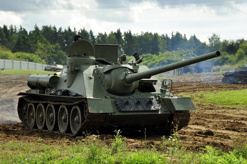 protection, armed Forces, history, SU-100, fighting, army, field, green, no people, armored Tank, battle, aggression, cannon, land, battlefield, military