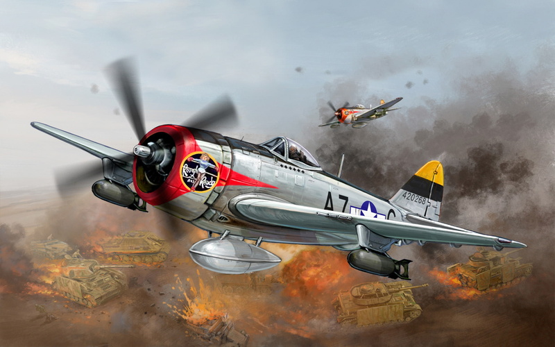 Republic, fighter, Flames of War, BBC, miniatures, 1080P, German, the, P-47, bomber, world war II, column, the plane, art, Thunderbolt, airstrike, WW2.