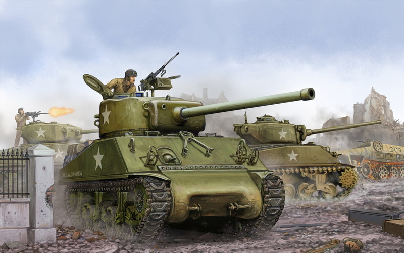 main, the battle, clip, architecture, miniatures, WW2., infantry, 105mm, armored Vehicle, turret, the past, battle, tank, body Armor, camouflage, average