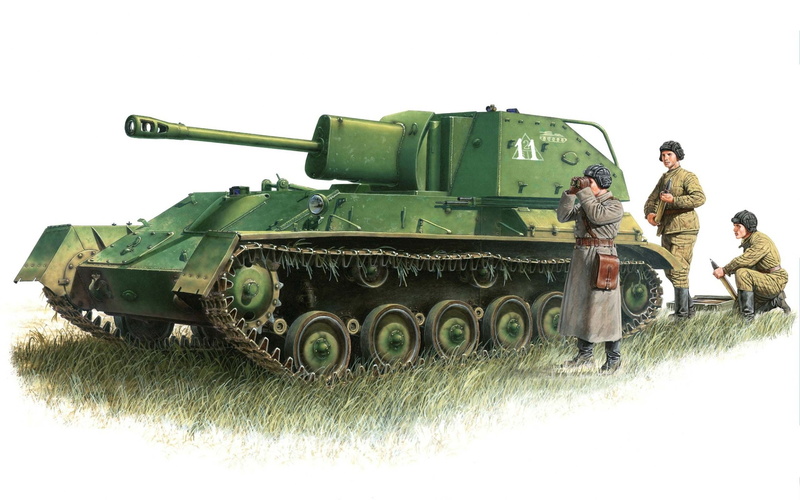 easy, The great Patriotic war, artillery, self-propelled, figure, SU-76, used, 2K, WW2., Soviet, art, installation, SAU