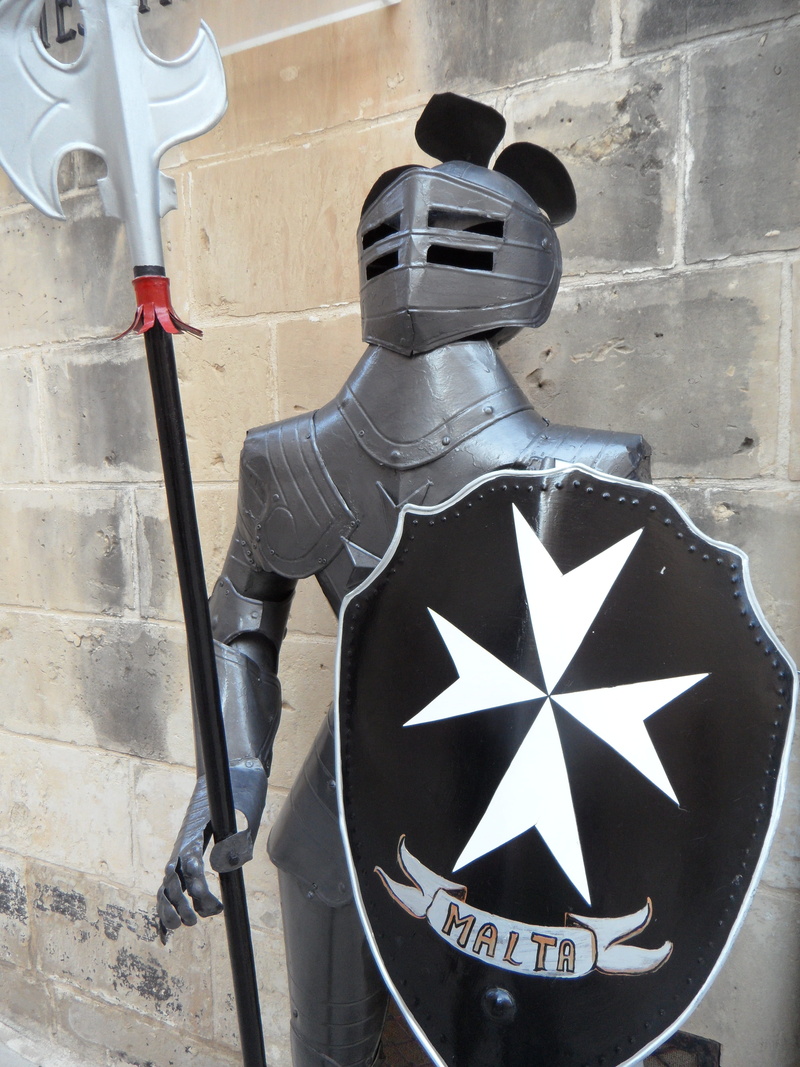 work Helmet, weapon, technology, knight - Person, metal, male likeness, the Crusades, communication, creativity, outdoors, sword, security, Malta, shape