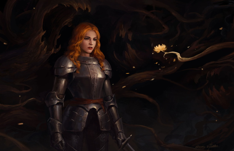 fantasy art, Armored, fantasy girl, armour, girl in armor, redhead, 720P, sword, women