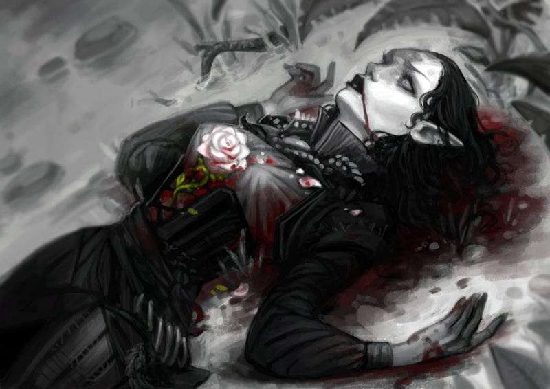 Elf, Black Hair, The Witcher, 1080P, Blood, Girl