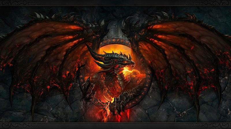 fangs, horror, bat wings, fire-breathing dragon, cataclysm, claws, mouth, 1080P, evil, flame, scales, world of warcraft