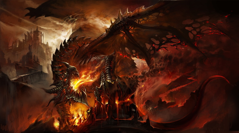 games, fan, warcraft, Fan Art, hd, Deathwing, 2K, x, video, cataclysm, art, world