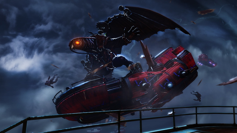 outdoors, motion, BioShock Infinite, 4K, smoke - physical structure, war, technology, arts culture and entertainment, red, illuminated, cloud - sky, ship