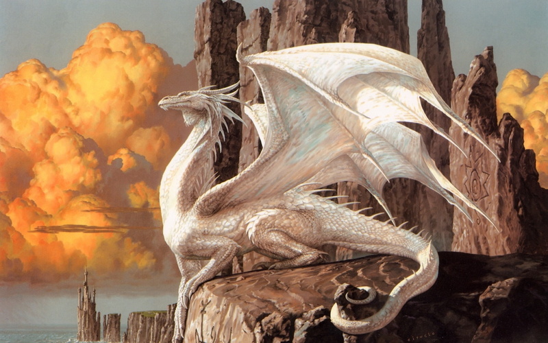 drawing, fantasy art, wings, dragon, 1080P, Ciruelo Cabral