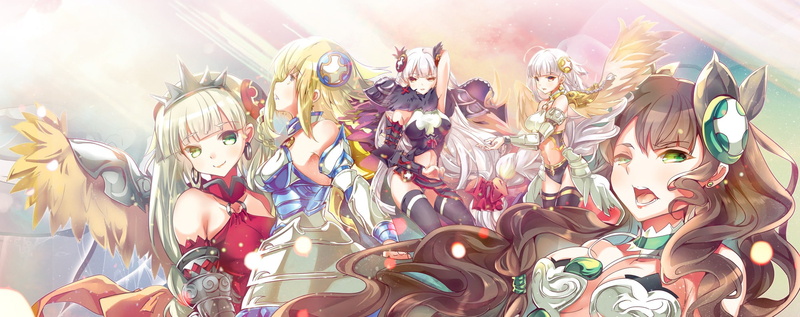 video games, 1080P, Puzzle and Dragons, green eyes, anime, anime girls, armor, open mouth, Valkyrie (PandD), wings