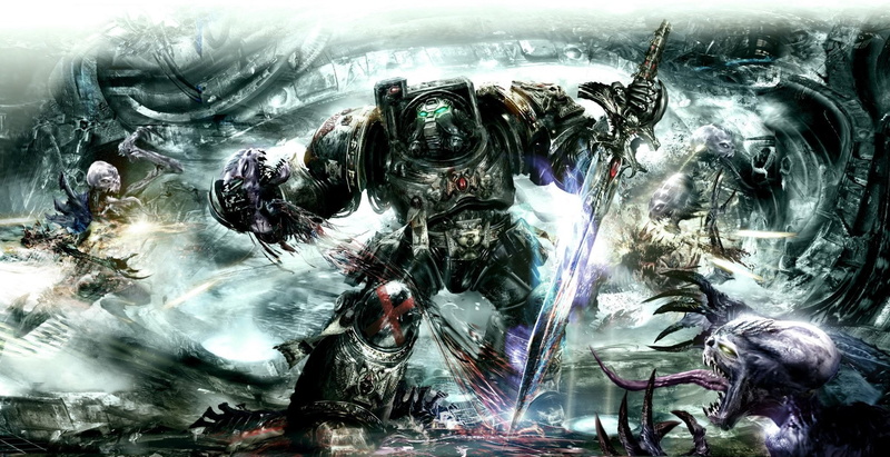 Warhammer, fi, hulk, 1080P, action, Futuristic, warrior, Fighting, deathwing, sci, armor, space, fantasy