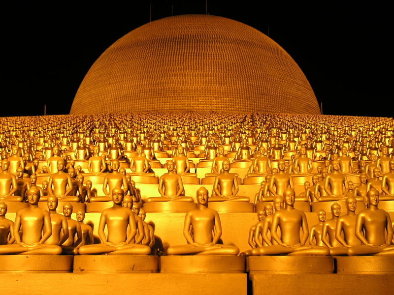 phra dhammakaya, million, spirituality, budhas, sculpture, night, built structure, architecture, temple, belief, craft, more than, statue, gold, place of worship