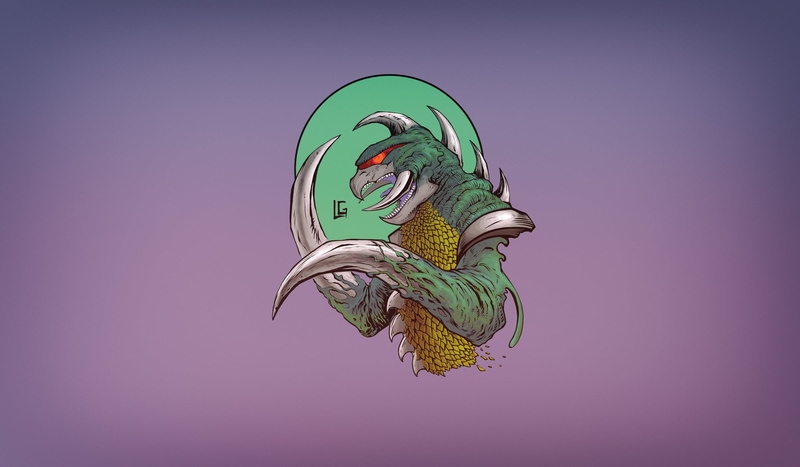 By Leonardo Gonzalez, Gull, Kaiju portraits, Monster, Leonardo Gonzalez, Gigan, 1080P, Art, Background, Creatures, Figure, By LG, Godzilla