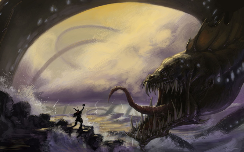 teeth, fantasy art, art, monster, 2K, fantasy, thor, sharp teeth, sharp