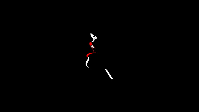 red lipstick, light, minimalism, black background, no people, silhouette, Malika Favre, studio shot, red, mouth, cut out, nature, indoors, illuminated