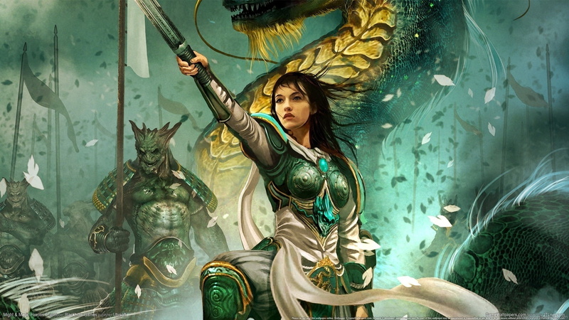 Might And Magic, dragon, fantasy art, women, 1080P, Heroes of Might and Magic, sword, artwork, Heroes of Might and Magic VI, armor, warrior, knight