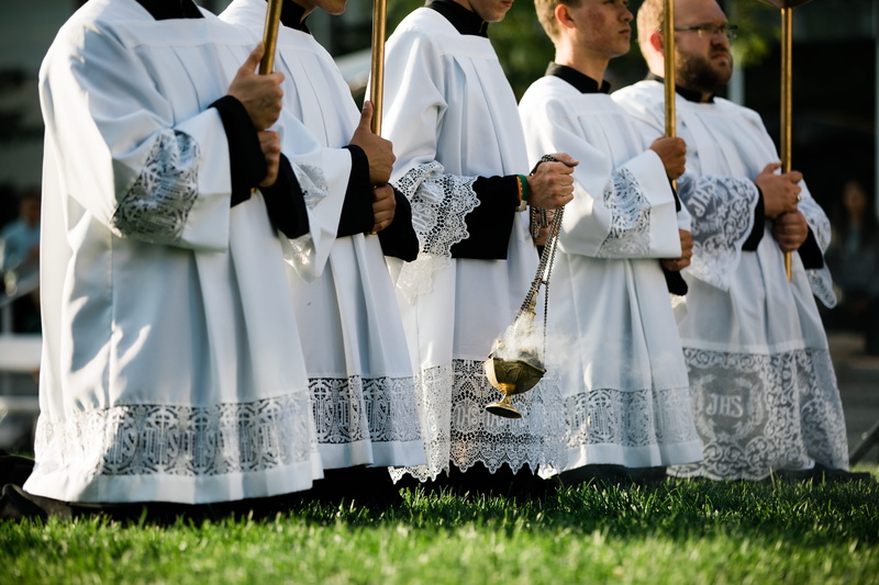 people, dress, service, parade, spirituality, man, ceremony, altar, incense, altar serve, outdoor, outdoors, cultures, priest, celebration, traditional Ceremony