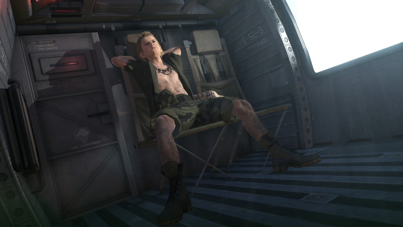 male, mid adult, low angle view, Metal Gear Solid V: The Phantom Pain, Liquid Snake, front view, young adult, architecture, full length, home interior