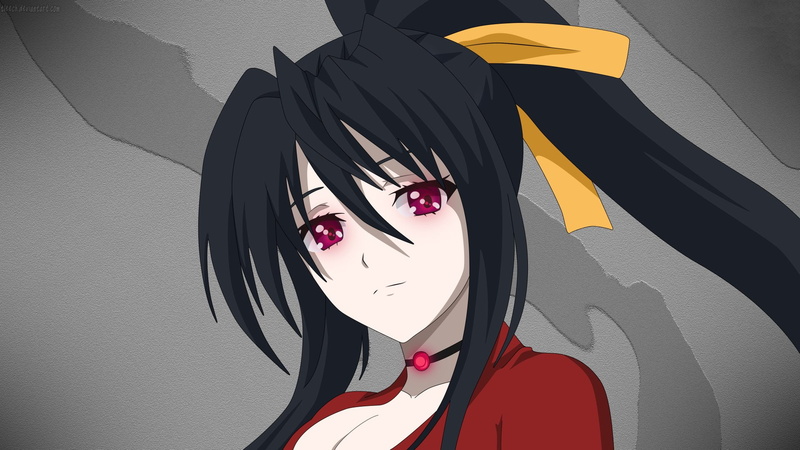 Anime, Red Eyes, Akeno Himejima, High School DxD, 1080P