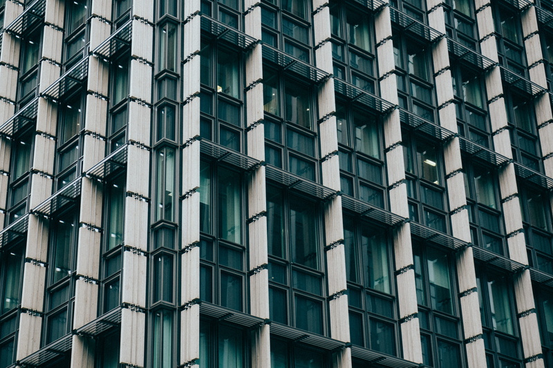 urban, modern, rise, office, white, no people, glass - material, facade, structure, green, low angle view, 5K, ledge, apartment, office building exterior