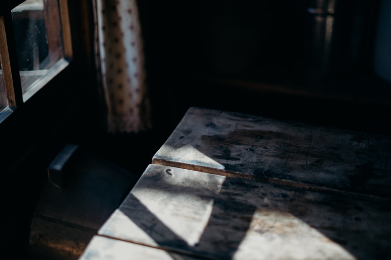 absence, no people, room, wooden corner, design, moody, window light, indoors, wooden, inside, shadow, near, window ledge, nature, dark, 5K, interior