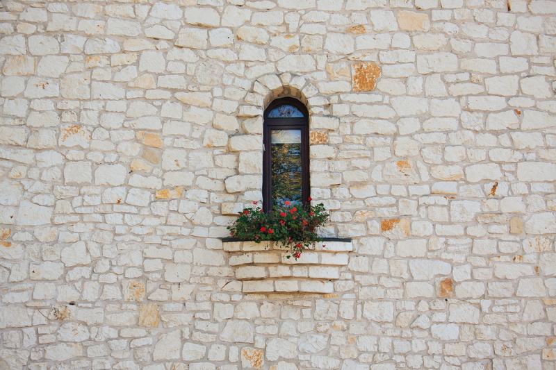 wall - building feature, red, window box, brick wall, outside, stone wall, concrete, brick, nature, 4K, green, plant, history, wall, stained glass, growth