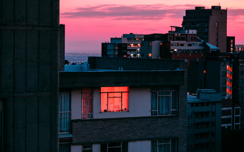 city, urban, 2K, evening, window ledge