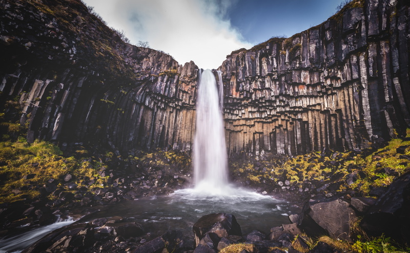 purity, Austur-Skaftafellssysla, non-urban scene, Tour, Nature, Europe, beauty in nature, waterfalls, Landscape, Hexagonal, Svartifoss, skaftafell, rock formation