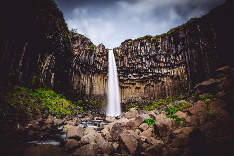 summer, photography, travel, overcast, cliff, nd, cloud - Sky, stack, water, basalt, icelandic, no People, national Landmark, waterfalls, green Color, scenics