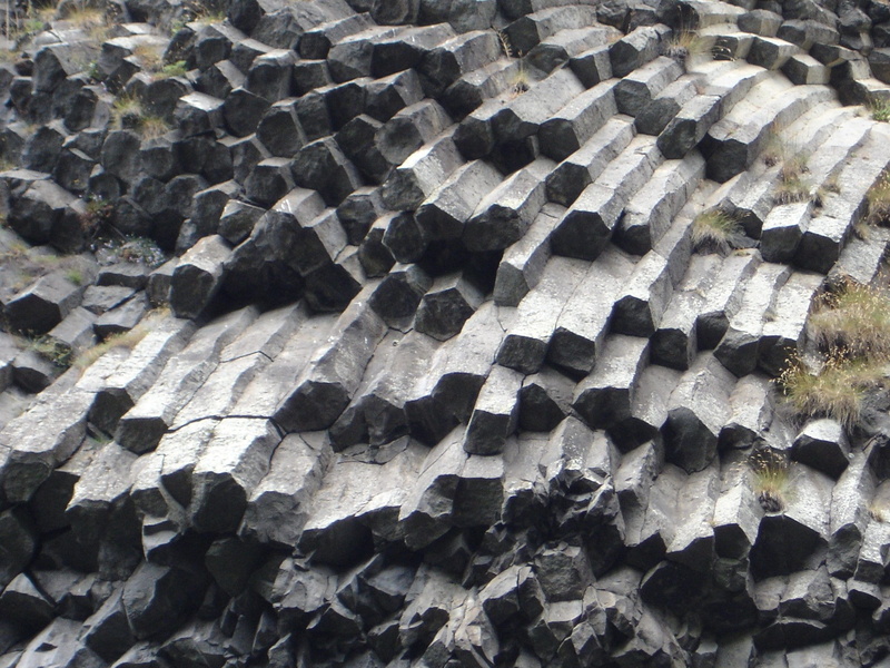 france, solid, rock, full frame, stone - object, rock - object, day, ardeche, columnar basalt, 1080P, nature, pattern, black color, repetition, cascade du ray pic
