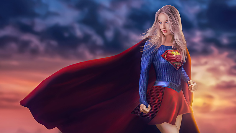 4K, ArtStation, Supergirl, 4K, superhero, artwork, cosplay