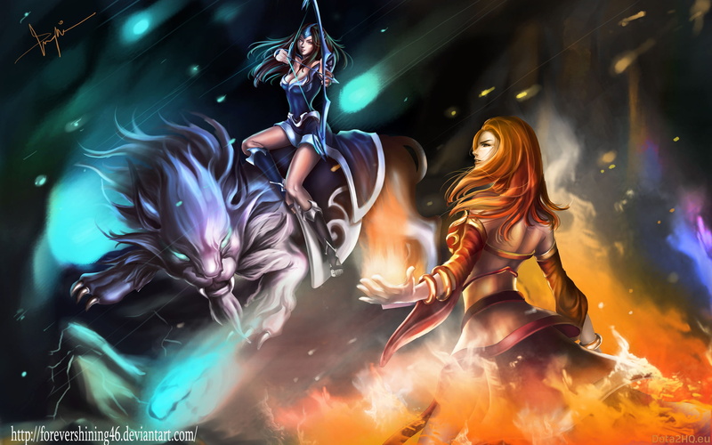 2K, luna, art, splash, hd, dota, mirana, vs