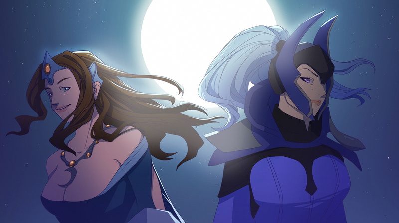 moba, 2K, Mirana, dota 2, girls, art, luna