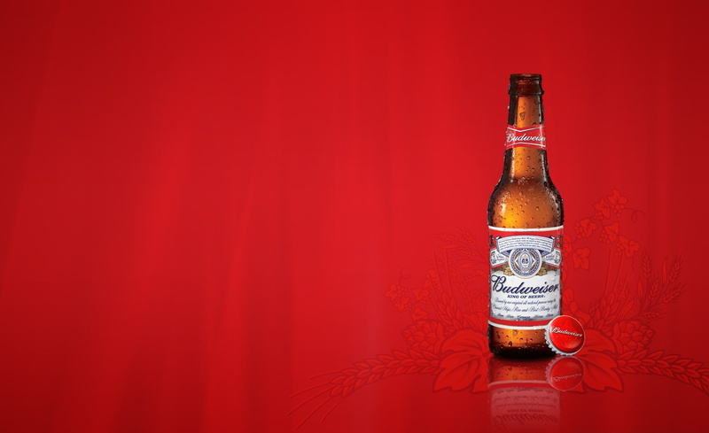 red, celebration, colored background, container, 1080P, Food and Drink, bottle, budweiser, glass, copy space, event, indoors, studio shot, refreshment
