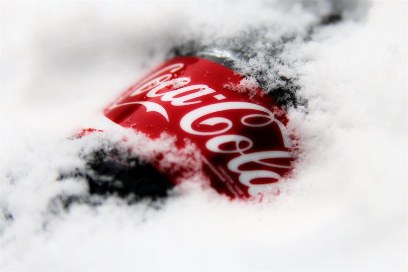 DRINK, BOTTLE, communication, white, selective focus, cola, text, western script, motor vehicle, close-up, season, sign, outdoors, symbol, nature, coniferous tree