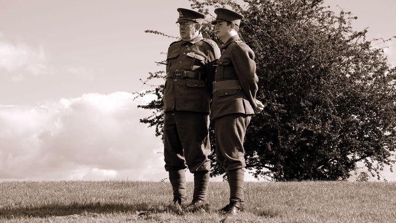 day, sky, people, adult, war, cloud - sky, classic, world war i, two people, 5K, grass, uniform, british, first world war, hat, soldier, casual clothing