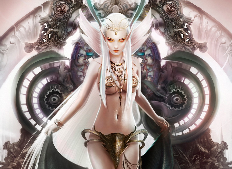1080P, girl, lim, daniel, tiaras, jewelery, legend, cryptids, art, ears, goddess