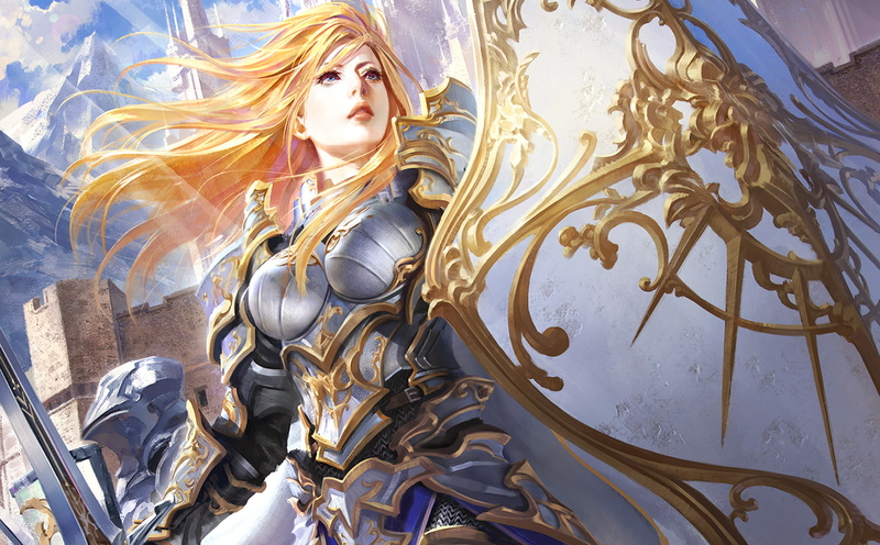 1080P, Long Hair, Armor, Shield, Blue Eyes, Woman Warrior, Legend Of The Cryptids, Girl, Blonde, Video Game