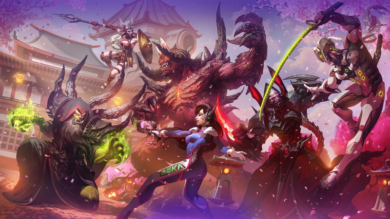 1080P, Cassia (Diablo II)  Genji (Overwatch)  Guldan  Diablo  video games  D.Va (Overwatch)  heroes of the storm  Alarak (Starcraft)