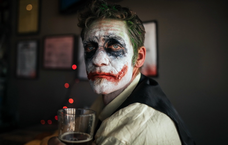 men, Joker, mask, 2K, clowns, sad