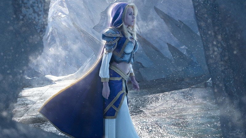 hood, World of Warcraft, game, blonde, armor, Warcraft, 2K, Jaina Proudmoore, girl, cosplay