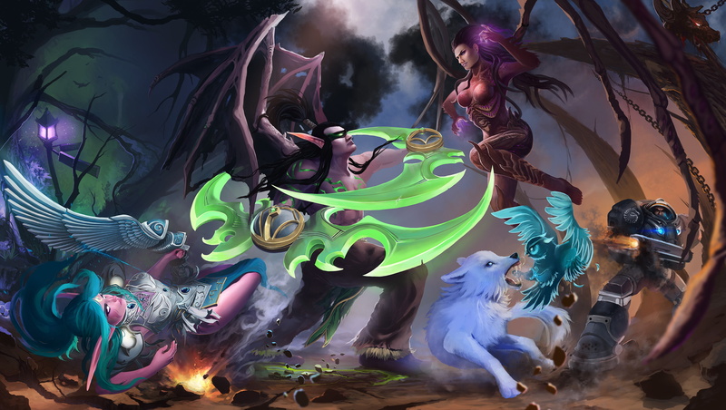 illidan stormrage, Sylvanas, 2K, starcraft, Heroes of the Storm, diablo, Jim Raynor, Warcraft