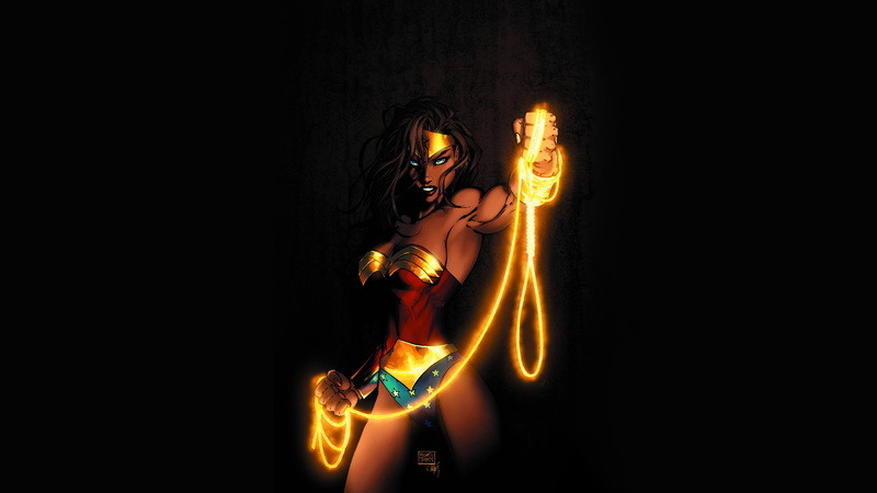 dark background, DC Comics, Wonder Woman, illustration, 5K, Michael Turner