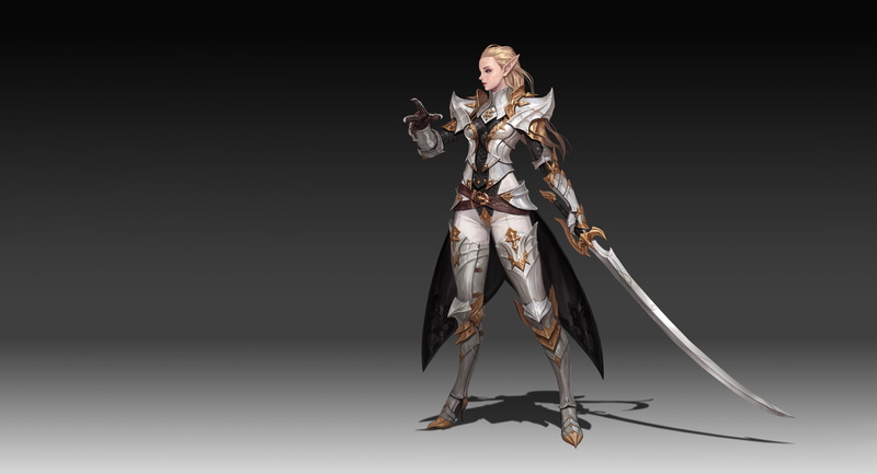 2K, Fantasy, Armor, Weapon, Sword, Pointed Ears, Blonde, Elf, Women Warrior, Girl