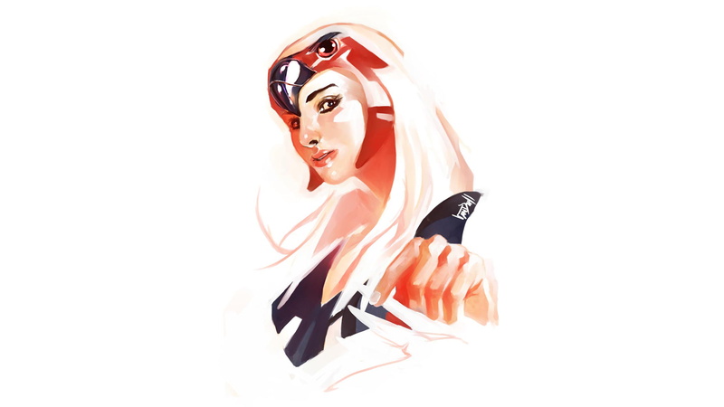 girl, drawing, white, digital/artwork, hd, man, he, 1080P, sorceress