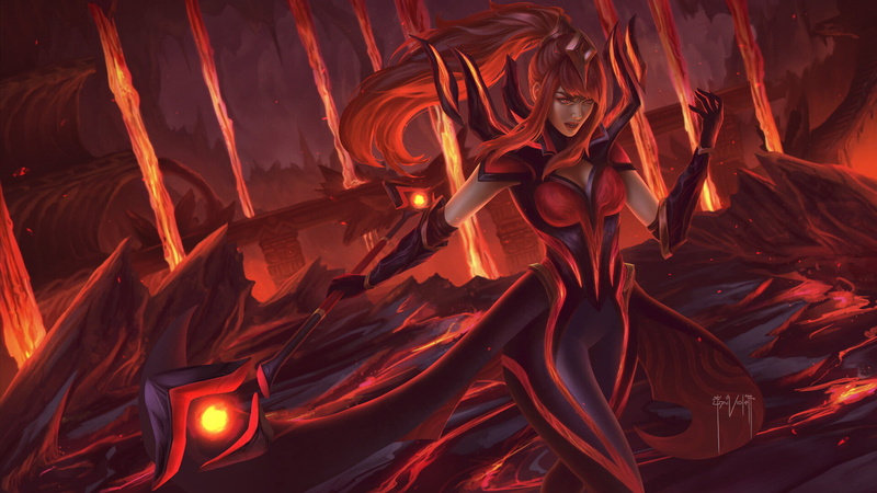 1080P, Video Game, Long Hair, Sorceress, Red Hair, Staff, Lux (League Of Legends), League Of Legends