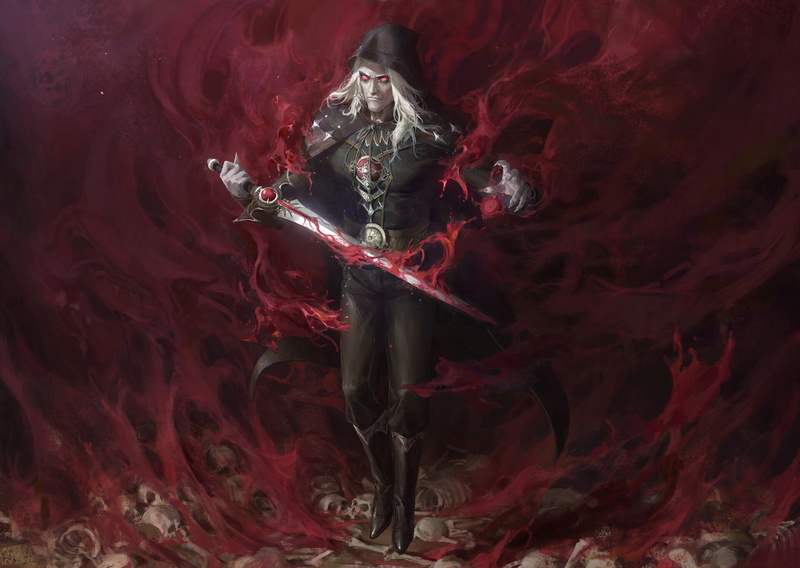Necromancer, Clash Of Wonders, 1080P, White Hair, Magic, Man, Sword, Video Game, Skull